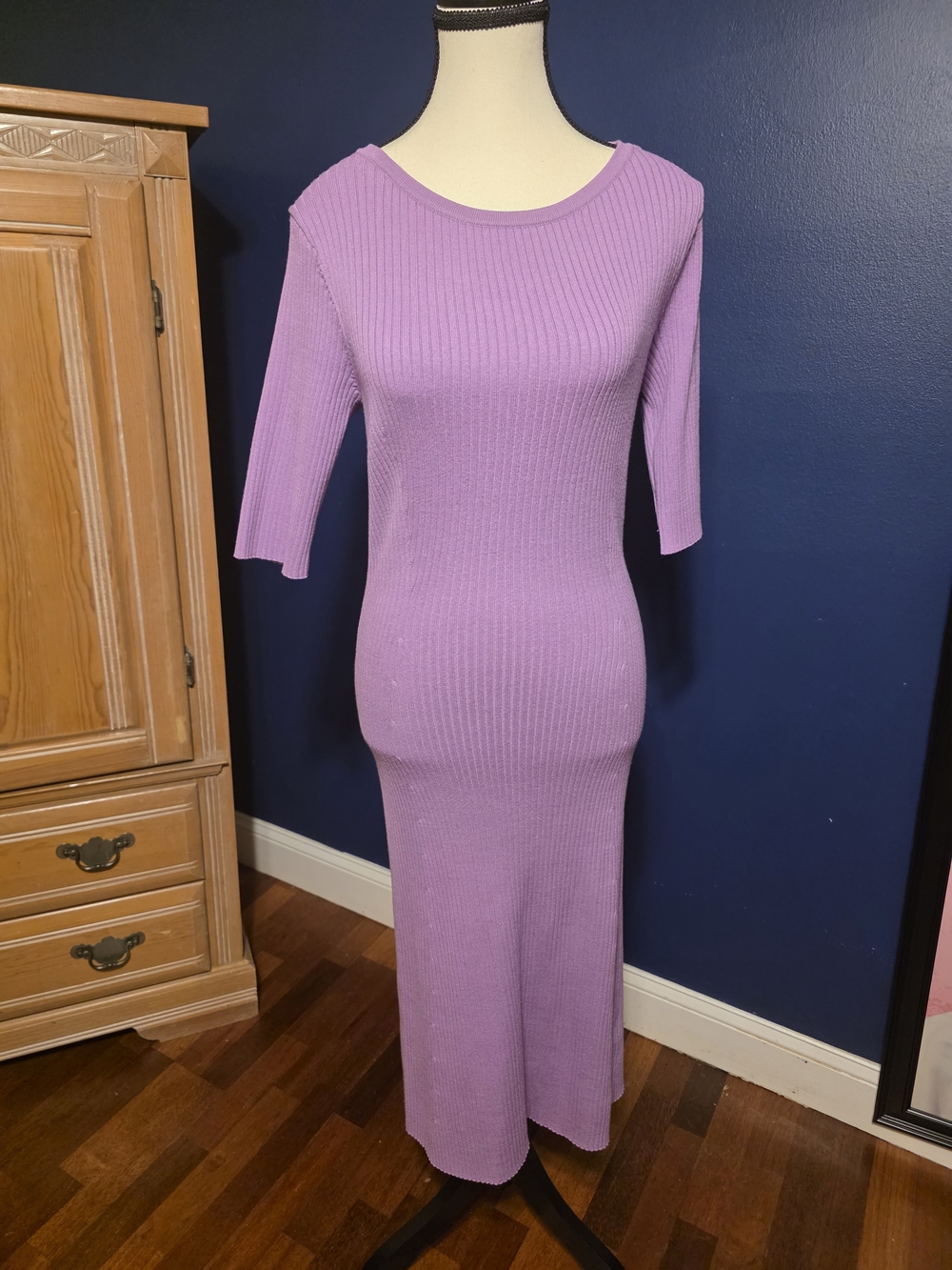 Daily Ritual Lilac Ribbed Maxi Dress